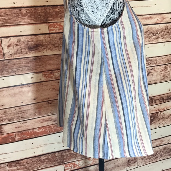 Striped V-Neck Button down Tank Spaghetti Straps - Picture 6 of 8